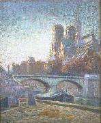 Louis Dewis Notre Dame oil painting